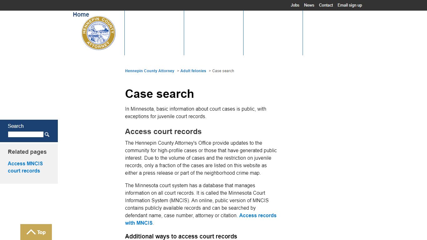 Case search | Hennepin County