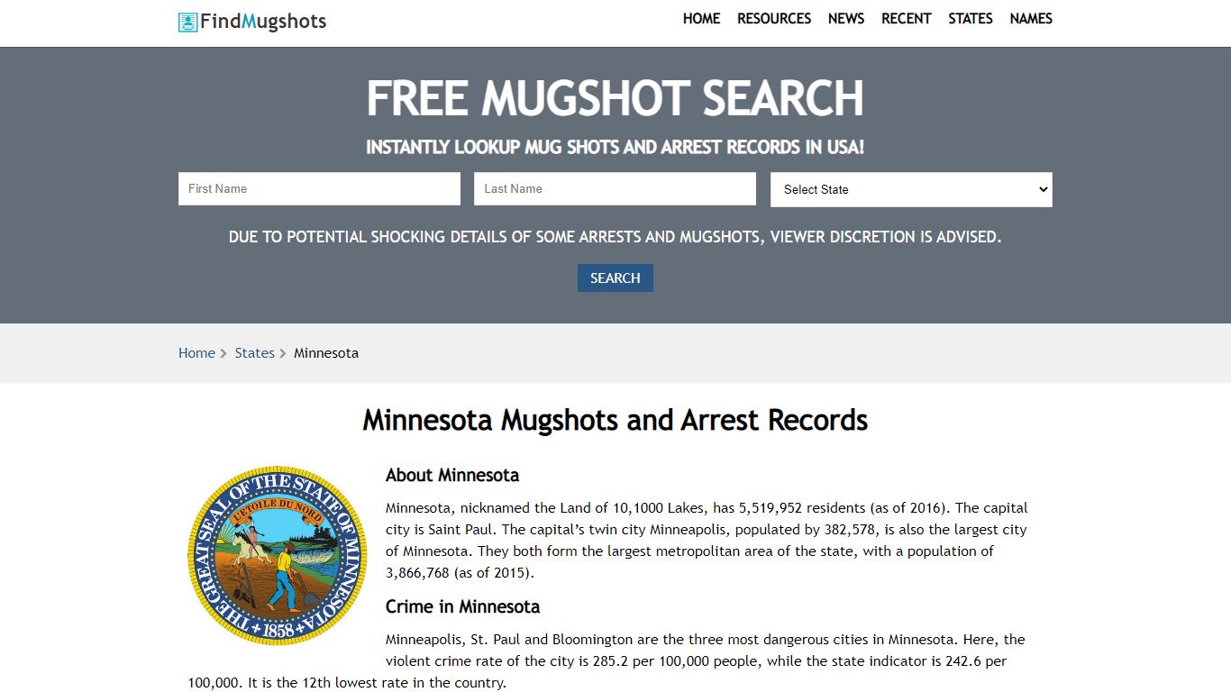 Find Minnesota Mugshots - Find Mugshots